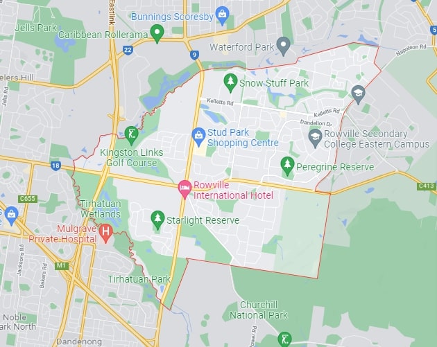 Rowville Map Area