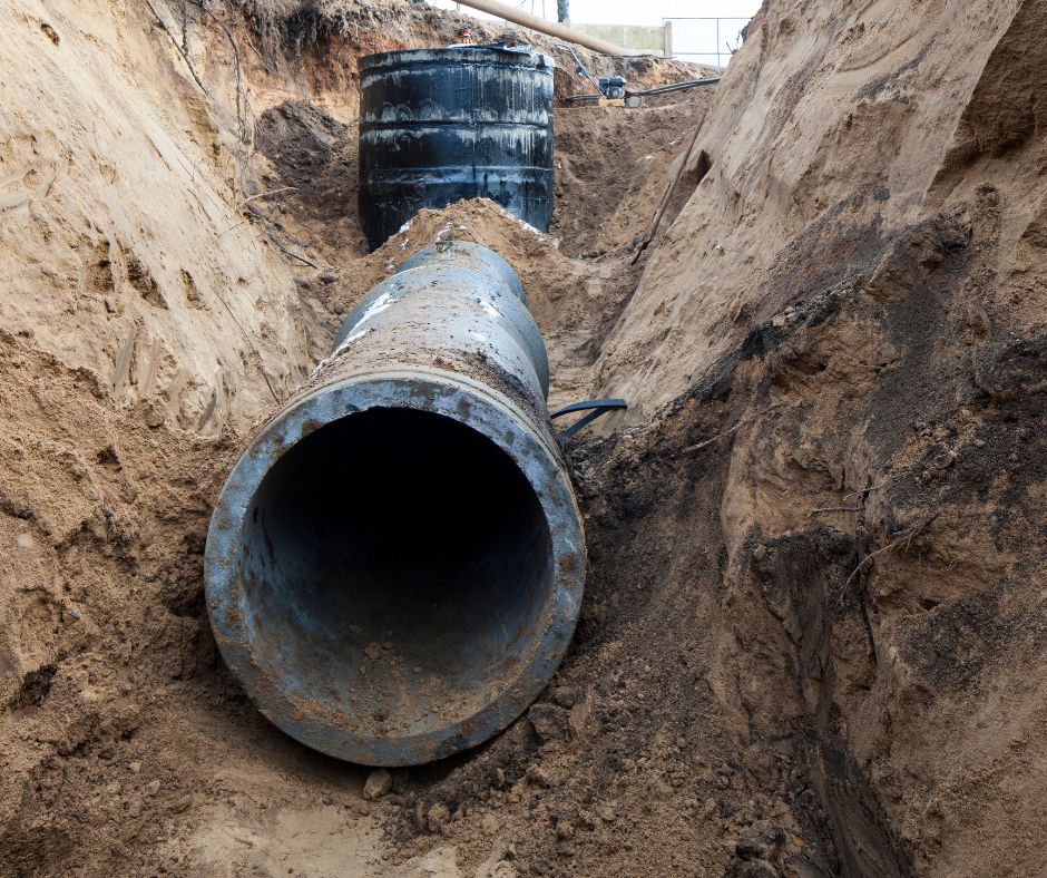 new sewer pipes